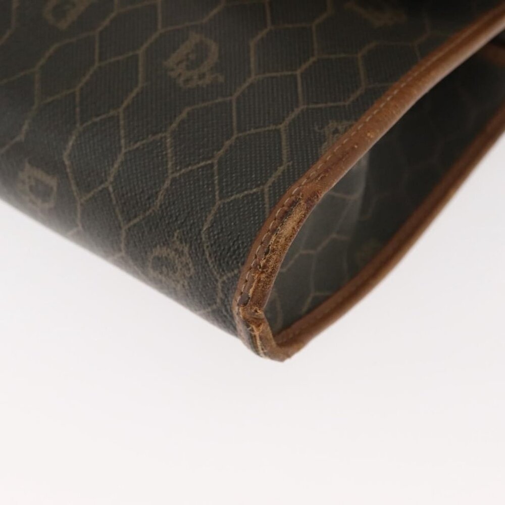 Authentic Christian Dior Honeycomb Canvas Shoulder Bag PVC Khaki Gold - Picture 6 of 16